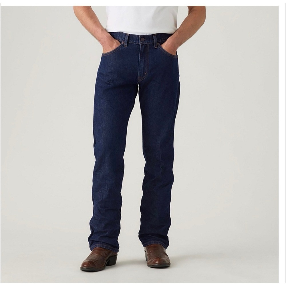 Levi's 557 Western Straight Jeans Dark Wash Stretch Denim 32x36 Mens Cowboy